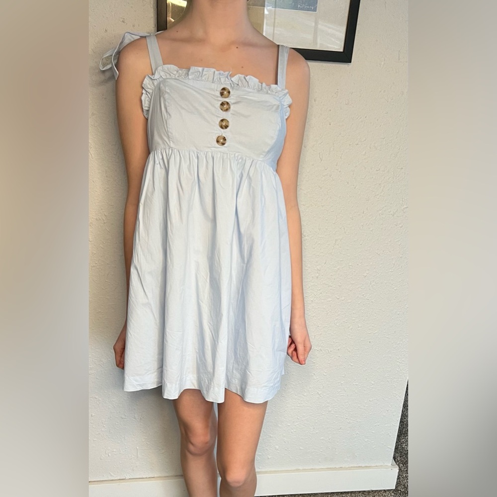 Urban Outfitters Baby Blue Babydoll Dress, Size Xs Fairy Y2K Ruffled Bows